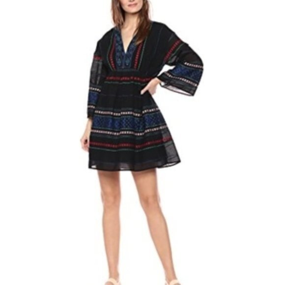 New Joie Shada V-Neck‎ Embroidered Knit Dress - Picture 1 of 5